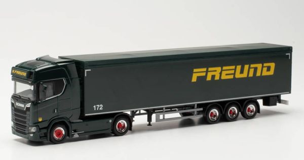 HER315173 - SCANIA CS 20 HD 4X2 avec semi remorque à fond mouvant 3 essieux SPEDITION FREUND - 1