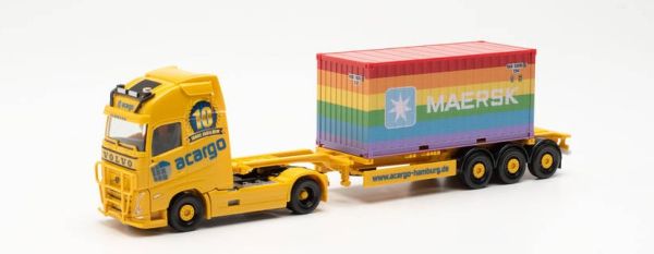 HER315364 - VOLVO FH GL 4x2 porte-conteneurs MAERSK RAINBOW avec remorque 3 essieux ACARGO 10 ANS - 1