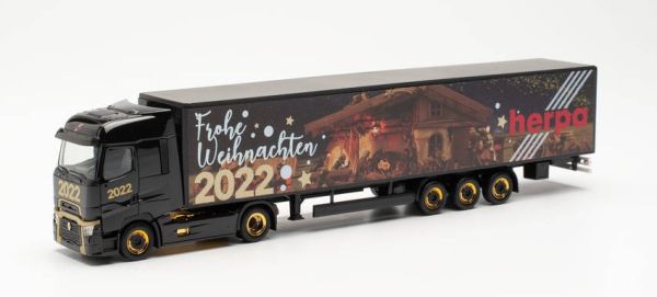 HER315470 - RENAULT T FACELIFT 4x2 avec remorque 3 essieux HERPA CHRISTMAS MODEL 2022 - 1