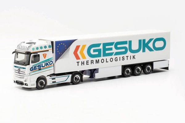 HER315951 - MERCEDES BENS 4x2 Actros G avec remorque 3 essieux GESUKO blanc - 1