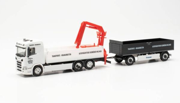 HER315999 - SCANIA CR 20 ND 6x4 benne avec grue de chargement et remorque 2 essieux GEBRUDER MELMER - 1