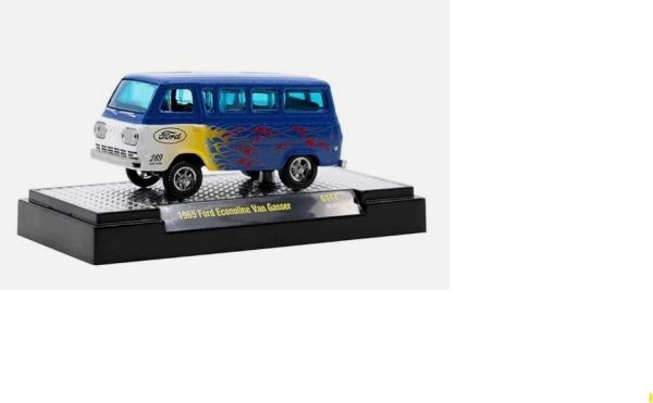 M2M-31600-GS14 - FORD Econoline Van 1965 GASSER bleu avec flammes sous blister - 1