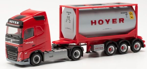 HER316316 - VOLVO 4x2 FH Gl avec semi-remorque porte-citerne 3 essieux HOYER rouge - 1