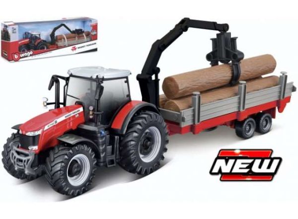 BUR31659 - MASSEY FERGUSON 8740S avec remorque forestière - 1