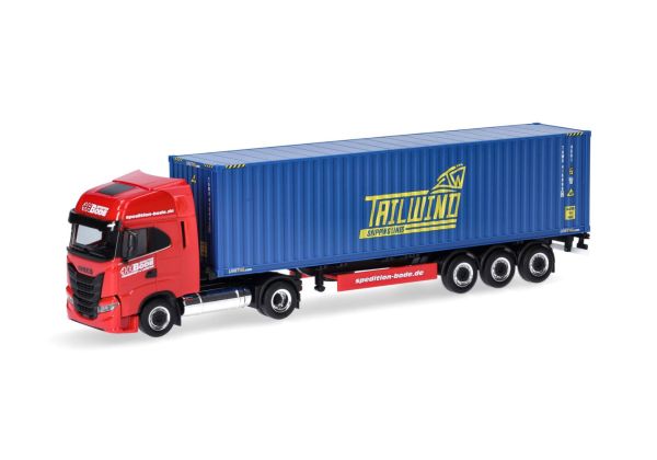 HER317368 - IVECO S-Way LNG 4x2 avec remorque porte container 3 essieux HH BODE/TAILWIND - 1