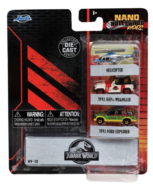 JAD31955 - 3 Véhicules Nano - Helicopter - JEEP Wrangler 1992 - FORD Explorer 1992 - JURASSIC WORLD - 1