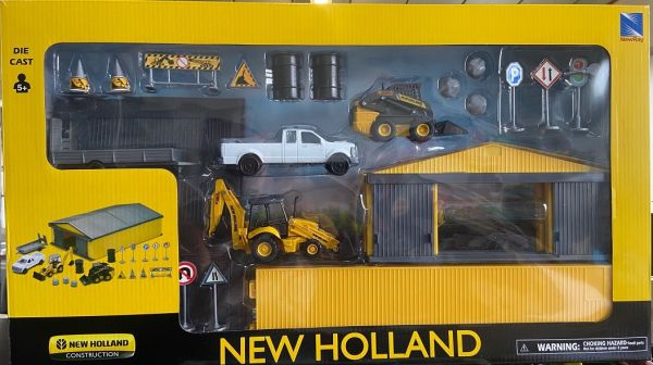 NEW32135 - Coffret NEW HOLLAND avec engins, bâtiments et accessoires - 1