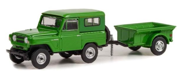 GREEN32250-A - NISSAN Patrol 1972 avec remorque Cargo 1 Essieu sous blister - 1