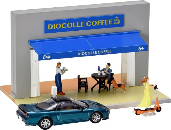 TOM324768 - Café en terrasse avec HONDA NSX bleu et accessoires - 1