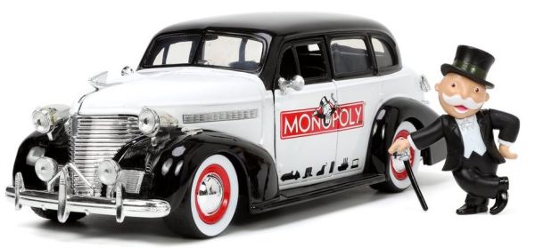 JAD33230 - CHEVROLET Master Deluxe avec figurine MR MONOPOLY Noir et blanche 1939 - 1