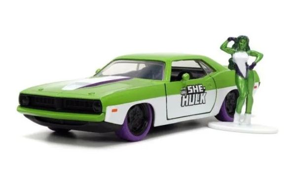 JAD34273 - PLYMOUTH Barracuda 1973 avec figurine She HULK - 1