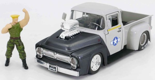 JAD34373 - FORD F100 Pick-up 1956 gris avec figurine Guile - 1