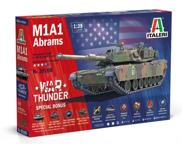ITA35108 - Char WAR THUNDER - M1A1 Abrams à assembler et à peindre - 1