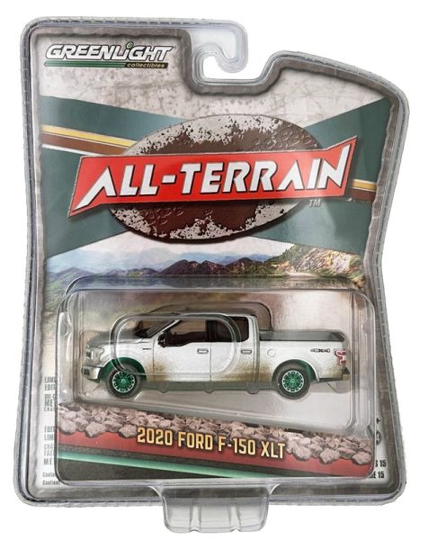 GREEN35270-FVERT - FORD F-150XLT 2020 Gris sali avec jantes verte de la série ALL-TERRAIN sous blister - 1