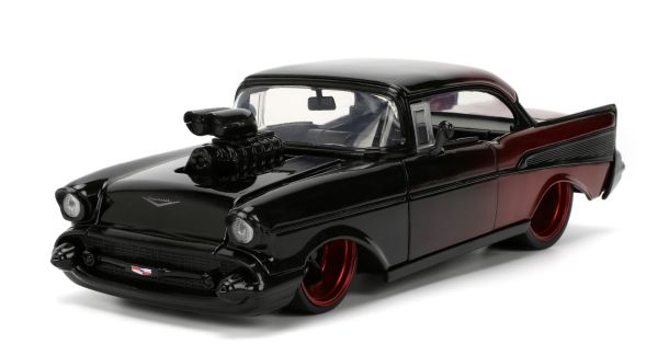 JAD35528 - CHEVROLET Bel Air 1957 noir et rouge - PINK SLIPS - 1
