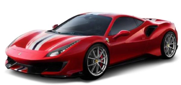 BUR36052RO - FERRARI 488 Pista  Rouge et blanche - 1