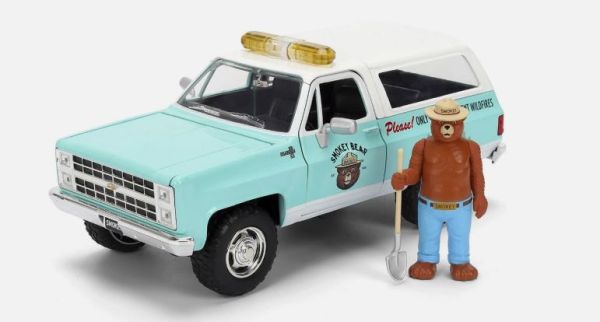 JAD36294 - CHEVROLET Blazer 1980 Bleu avec figurine SMOKEY BEAR - HOLLYWOOD RIDES - 1