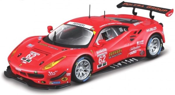 BUR36301RO - FERRARI 488 GTE #62  2017 Rouge - 1