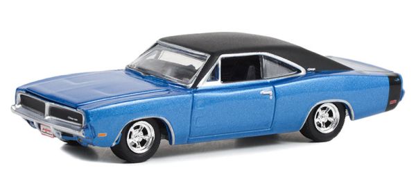 GREEN37270-B - DODGE Charger 1969 bleu de la série 50eme anniversaire de BARRETT JACKSON sous blister - 1