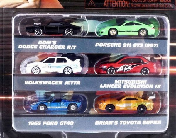 JAD37292 - Pack de 6 voitures NANO FAST & FURIOUS - 1