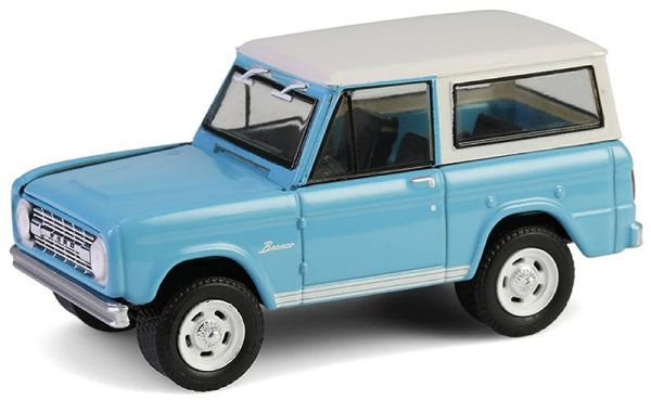GREEN37320-A - FORD Bronco Custom SUV 1966 bleu turquoise de la série BARRETT JACKSON sous blister - 1