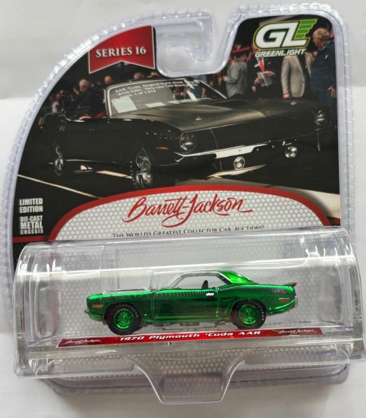 GREEN37330-E-VERT - PLYMOUTH Cuda AAR 1970 vert de la série BARRETT JACKSON sous blister - 1