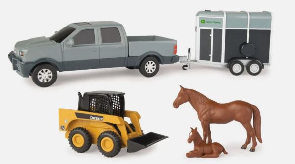 ERT37656-SKID - Pick-up avec van mini-chargeur JOHN DEERE et chevaux - 1