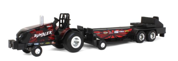 ERT37941-1 - CASE IH Magnum RED RUMBLER tracteur pulling noir avec remorque - 1