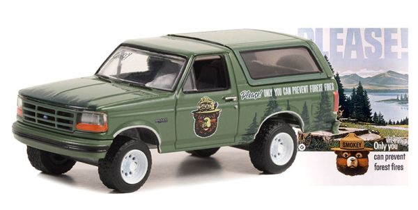 GREEN38040-E - FORD Bronco 1996 vert de la série SMOKEY BEAR sous blister - 1