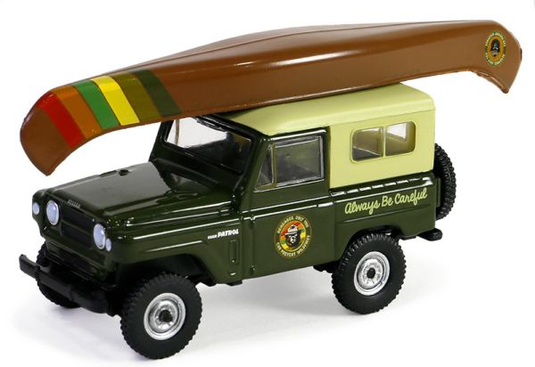GREEN38060-F - NISSAN Patrol 1980 avec canoë sur le toit de la série SMOKEY BEAR sous blister - 1