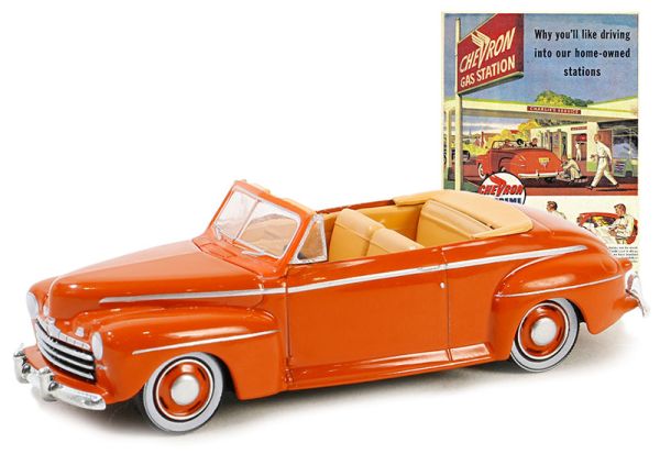 GREEN39140-A - FORD Super Deluxe Cabriolet 1946 Orange de la série VINTAGE AD CARS sous blister - 1
