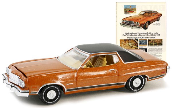 GREEN39140-E - FORD Gran Torino 1973 Orange de la série VINTAGE AD CARS sous blister - 1