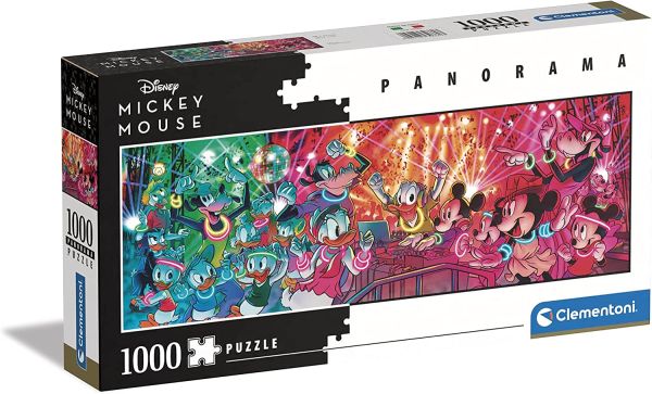 CLE39660 - Puzzle 1000 pièces Panorama Mickey Mouse disco - 1