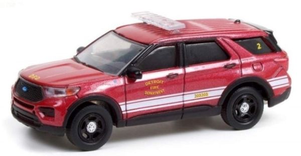 GREEN30257 - FORD Police Interceptor Service d'incendie de Detroit 2020 sous blister - 1