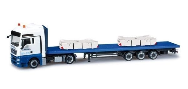 HER302609 - MAN TGX XXL avec remorque plateau et Ballast pour grue LR 1600/2 WASEL KRANE - 1