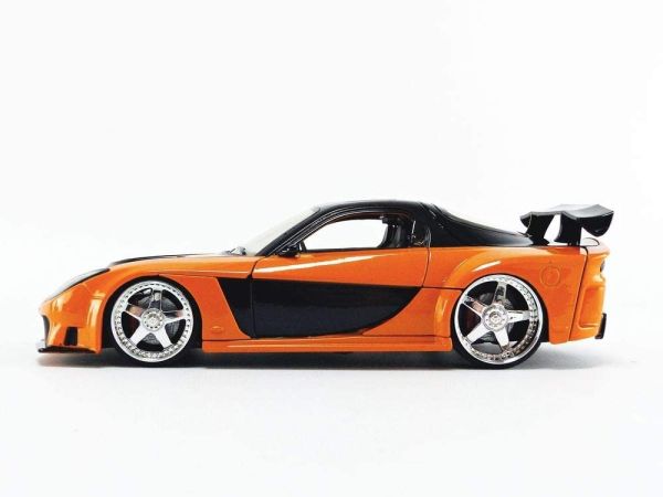 Miniature MAZDA RX 7 Orange et noire Fast and Furious JADA TOYS JAD30732 Collect World