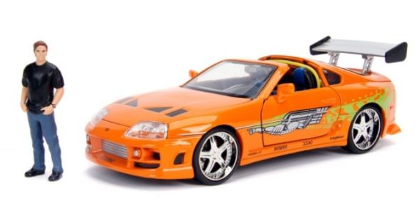 JAD30738 - Toyota Supra orange 1995 avec figurine FAST & FURIOUS - 1