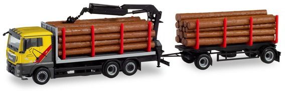 HER311489 - MAN TGX XL Euro 6 6x2 porteur avec remorque 2 essieux et grumes MENGEL HOLZTRANSPORTE - 1