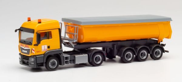 HER311915 - MAN TGS LX 4x2 avec benne bâchée 3 Essieux MAX BÖGL - 1