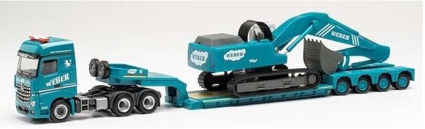 HER313001 - MERCEDES Arocs 6x4 avec porte engins et pelle LIEBHERR R 954 WEBER - 1