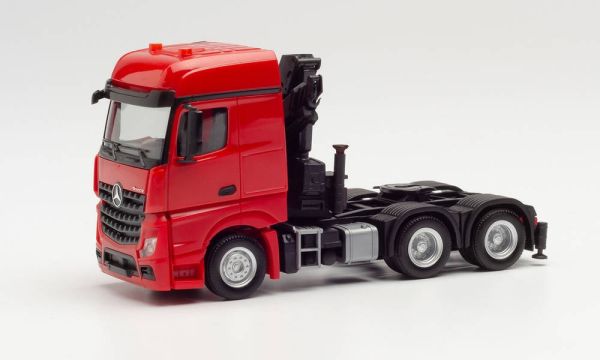 HER313315 - MERCEDES Arocs 6x4 rouge avec grue de chargement - 1