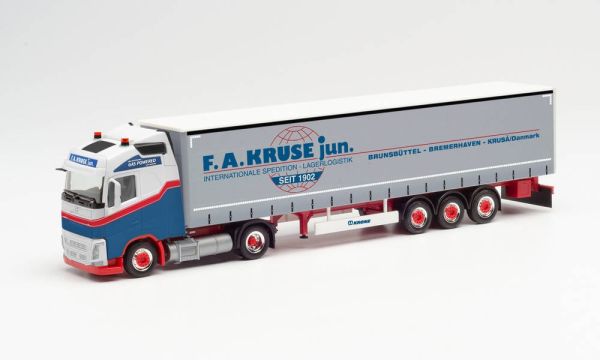 HER313407 - VOLVO FH Gl. 4X2 avec remorque bâchée 3 Essieux FAKRUSE - 1