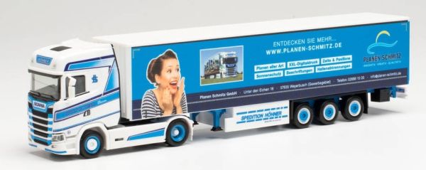 HER313636 - SCANIA CS HD 4x2 avec remorque bâchée 3 Essieux HÖHNER Spedition - 1