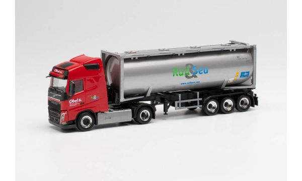 HER313841 - VOLVO FH Gl. 4X2 avec porte container 3 Esseiux et container citerne OBEL - 1