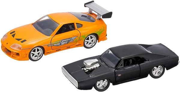 JAD31981 - DODGE Charger Noire et TOYOTA supra Orange Fast and Furious - 1