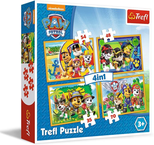 TRF34307 - 4 Puzzles 35-48-54-70 Pièces PAT PATROUILLE - 1