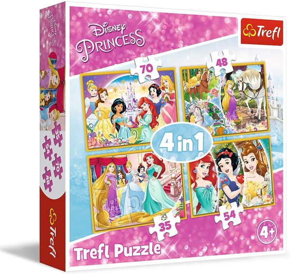 TRF34309 - 4 Puzzles 35-48-54-70 Pièces Princesses Disney - 1