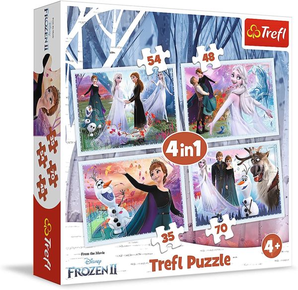 4 Puzzles 35-48-54-70 Pièces LA REINE DES NEIGES 2 La forêt magique