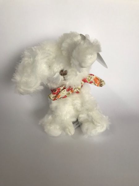 DC3818-03 - Lapin chouchou doudou avec foulard Rouge fleuri - 1