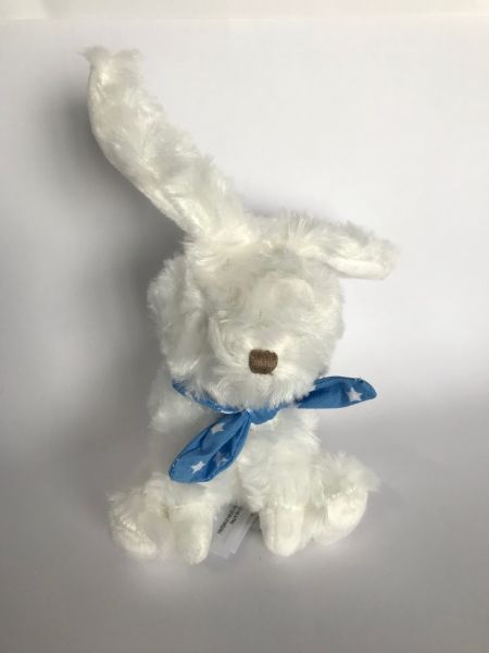 DC3818-06 - Lapin chouchou doudou avec foulard bleu clair à étoiles - 1